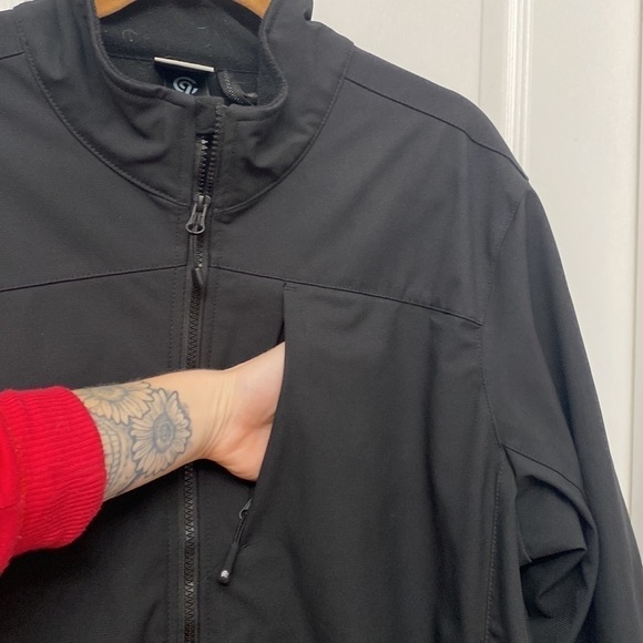 Champion Softshell Windbreaker Jacket Black Full Zip Up Size XL - Picture 5 of 13